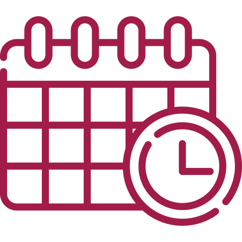 Terminkalender und Uhr rot Terminkalender und Uhr rot